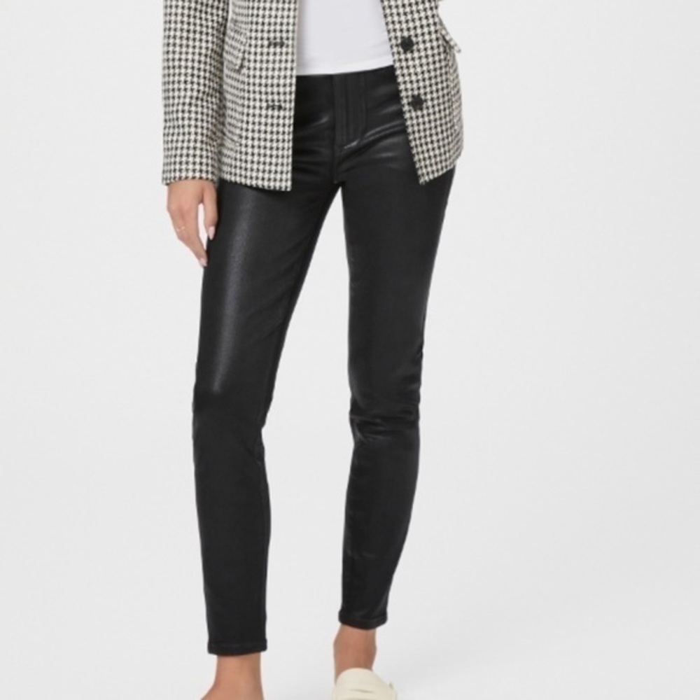 Paige Hoxton Ankle Black Fog Luxe Coating skinny jeans size 27